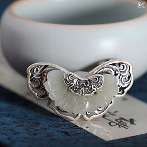 ブローチ おしゃれ 入学式 チャイナ風 祥雲 蝶 ブローチ レディース 銀 メッキ フェイク 和天 翡翠 コサージュ レトロ 古風 ブローチ 文学 アクセサリー