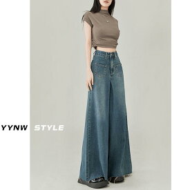 レディース 春夏 女性用 ハイウエスト かわいい 美 かわいい 脚長効果 ワイドレッグパンツ カジュアル フロア レングス パンツ スカート ラッパズボン