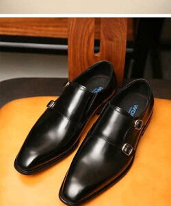 紳士靴 フォーマルシューズ 春秋 英国 レザー ダービー シューズ モンク 革靴 バックル スクエアトゥ ローヒール 厚底 カジュアル 通勤 オフィス ビジネス 結婚式 通気性 軽量