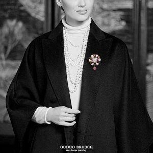 ブローチ レディース おしゃれ ハイエンド パール 翡翠 コサージュ レディース アクセサリー レトロ ジルコン フラワー コート ボタン ペンダント デュアル