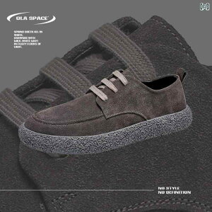 紳士靴 春 レトロ レースアップ スニーカー 男性用 韓国スタイル クラシック 日常 カジュアル レザーシューズ メンズ 革 通気性 作業靴 ラウンドトゥ