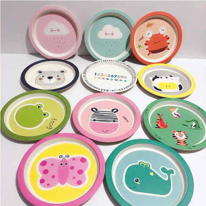 食器 プレート トレイ 子供用 赤ちゃん用品 離乳食 かわいい 幼稚園 ピクニック こどもレストラン 洋食 丸皿 キッズ ランチ 食事用品 軽量 アニマル