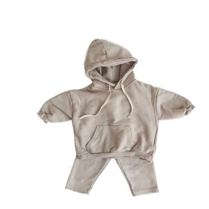 ベビー スウェット シャツ パンツ キッズ 子供 おしゃれ ファッション 赤ちゃん用品 男の子 女の子 フード付き 秋 2点セット スポーツ 綿 コットン プルオーバー