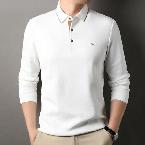 ポロシャツ メンズ カジュアル トップス ゴルフ レジャー 普段使い 男性 シルケット コットン 長袖 春秋 ビジネス ゆったり シンプル 着回し おしゃれ