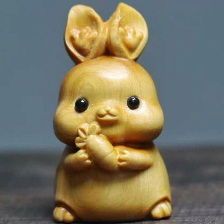 楽天市場】インテリア 置物 かわいい ウサギ 木製 彫刻 干支 兎年 