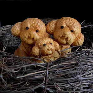 インテリア 置物 木彫り トイプードル かわいい 彫刻 作品 子犬 テディ ゴールデンレトリバー 小さい 室内 装飾品 手持ち おもちゃ 動物 かわいい ペット