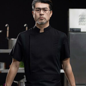 シェフ コック服 ユニセックス 男女兼用 仕事着 制服 厨房 キッチン 作業着 業務用 ユニフォーム シャツ トップス エプロン 前掛け セット 大きいサイズ 夏