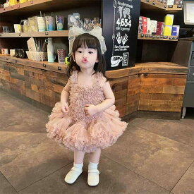 女の子 チュチュ スカート 夏 ガーゼ プリンセス ドレス 女の子 赤ちゃん 最初 誕生日 ドレス 子供 バニー サスペンダー ふりふり かわいい