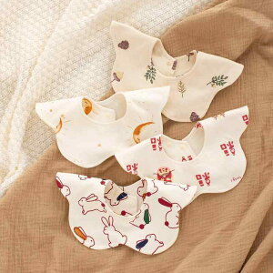 ベビーウェア 赤ちゃん よだれかけ かわいい キュート アニマル プリント クマ ギフト プレゼント お出かけ ユニセックス 柔らかい ウサギ