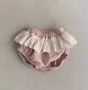 ショートパンツ 赤ちゃん用品 おしゃれ ファッション 女の子 かわいい カジュアル レース 夏 韓国 レース 刺繍 ドット 薄手 コットン