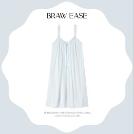 ベビードール パジャマ モダール 無地 フリル リボン ノースリーブ サスペンダー プルオーバー ミモレ丈 カジュアル 快適 魅惑的 ドレス 夏 レディース 女性 軽量 ソフト 部屋着 可愛らしい