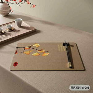 ランチョン プレース マット デスク テーブル クロス 扇形 カジュアル 高級感 チャイナ風 レザー 防汚 洗える 食卓 下敷き キッチンファブリック おしゃれ モダン スクエア