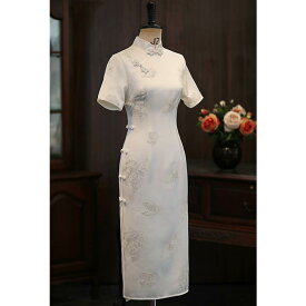 チャイナドレス 中国 レディース 若見え 夏 美しい 日常 結婚 婚約 ドレス 半袖 クラシック 洗練 優雅 上品 エキゾチック セクシー おしゃれ エレガント フェミニン