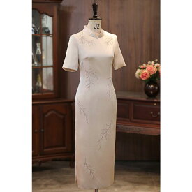 チャイナドレス 幸せ 母親 ウェディングドレス 春夏 日常着 若見え ドレス 高級感 義母 クラシック 洗練 優雅 上品 エキゾチック セクシー おしゃれ エレガント フェミニン