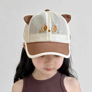 子供用 帽子 夏 キッズ 薄手 女の子 男女兼用 日焼け防止 通気性 メッシュ生地 アウトドア お散歩 外遊び キャップ おしゃれ 調節可能 動物モチーフ 耳付き