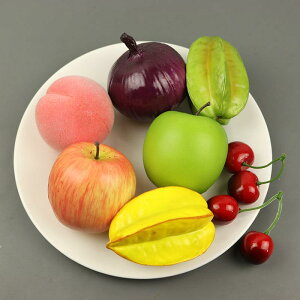 食品サンプル 見本 フルーツ 果物 リンゴ 桃 フェイク ディスプレイ 展示 カフェ インテリア スクイーズ 子供向け おもちゃ 教育 レプリカ 小道具