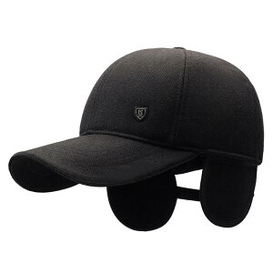 キャップ 男性 秋冬 ウール 暖かい 厚手 防寒 カーブつば 野球帽 耳当て ダックビル スポーツ シニア向け カジュアル メンズ レジャー シンプル