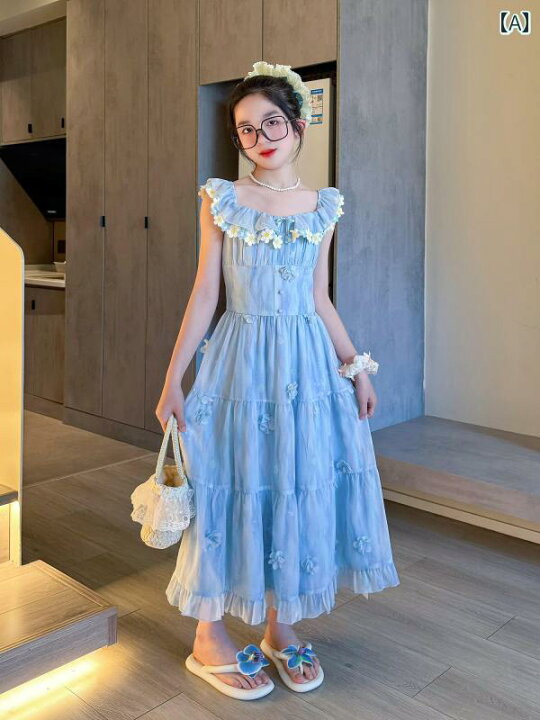 楽天市場】子供服 ワンピース サマードレス 十代 女の子 ドレス 夏 
