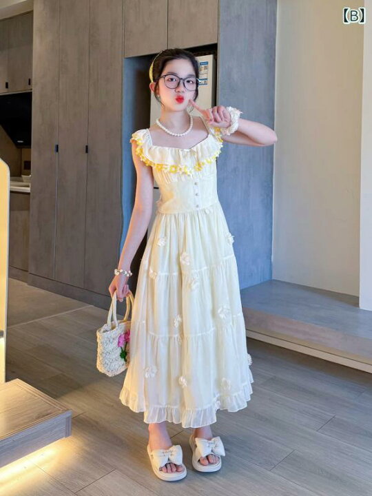 楽天市場】子供服 ワンピース サマードレス 十代 女の子 ドレス 夏 