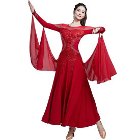 レディース ドレス パフォーマンス エレガント きれいめ セクシー 大人 ステージ衣装 大胆 社交ダンス 派手 大会用 グリッター