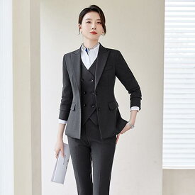 女性 スーツジャケット シンプル 春秋 ビジネス オフィスカジュアル フォーマル 面接 スマート エレガント シック 高級感 ホテル フロント デスク 受付 無地