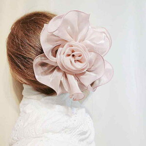 ヘアアクセサリー サメクリップ フラワー フェミニン おしゃれ ふわふわ ゴシック シンプル カジュアル 大きめ シフォン デート ファッション デイリー パーティー ギフト