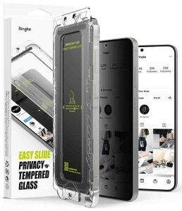 【Ringke】Galaxy S25 / S24 ガラスフィルム EASY SLIDE PRIVACY TEMPERED GLASS FILM 硬度9H 画面保護 全面保護 液晶保護 耐衝撃 傷防止 (SC-51F / SCG31) 保護ガラス スクラッ