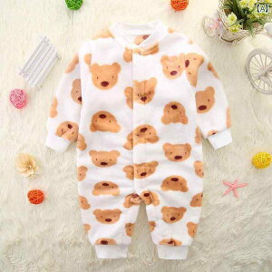 ロンパース カバーオール 秋冬 赤ちゃん ユニセックス フランネル 裏起毛 防寒 暖かい 厚手 モコモコ かわいい 部屋着 パジャマ 出産祝い 贈り物 ベビー服