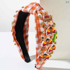 Women's headbands Hair Bands Thanksgiving Halloween Turkey Pumpkin Mesh Stone Decoration Stylish Fabric Event Party Cosplay Clothing Accessories Autumn Winter