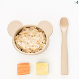 離乳食食器 ベビー 幼児 3ヶ月から 韓国風 かわいい シリコン製 ボウル スプーン 2点セット 落下防止 吸盤付き 滑り止め 食事 おやつ クマ うさぎ アニマル柄