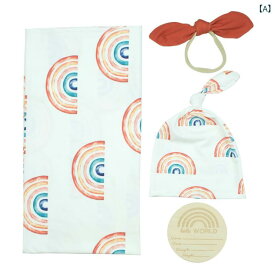 おくるみ ベビー 新生児 撮影用 花柄 リボン ヘアバンド ブランケット ラップ ポリエステル やわらかい 肌触り オールシーズン 出産祝い プレゼント 4点セット