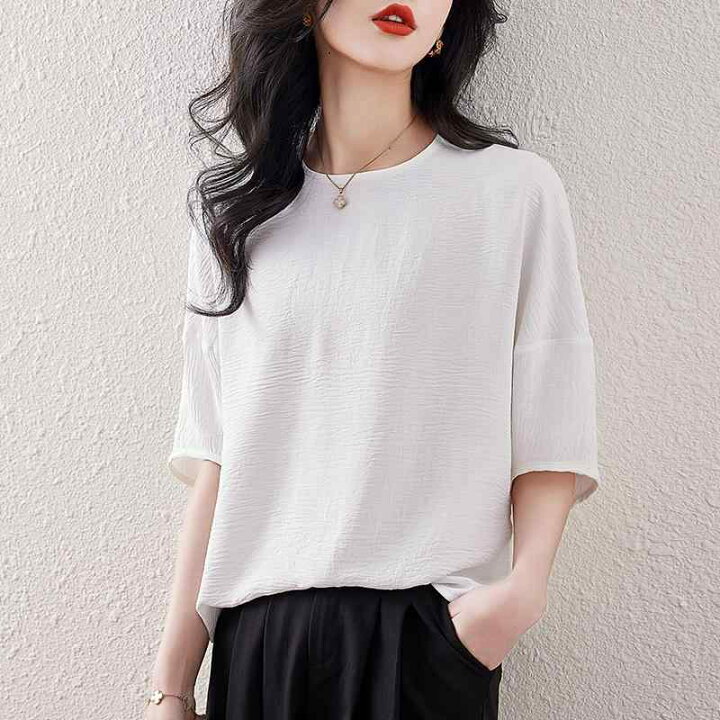 楽天市場】Tシャツ レディース 女性用 綿麻 リネンコットン ゆったり 