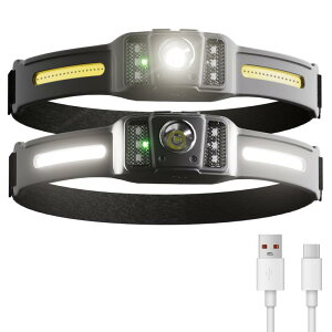 LED�w�b�h���C�g �[�d�� �Z���T�[�@�\ COB XPG ���P�x �L�p ���C�h �X�|�b�g ������ �ԐF�� �y�� �V���R�� �܂��� �o�R �L�����v ��ނ� ��ԍ�� �h�� ��d�΍� �ً}�p
