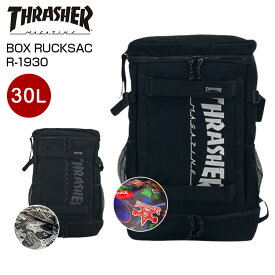 THRASHER BOX RUCKSAC R-1930 スクエアリュック 30L スラッシャー リュック リュックサック ブラック 大容量 PCポケット 多機能 メンズ レディース ユニセックス