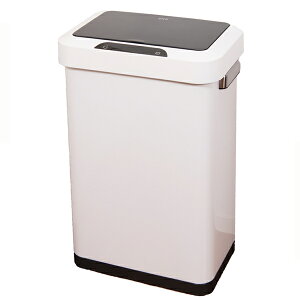 EKO ステンレス センサー ゴミ箱 45リットル 45L ペール 自動開閉 おしゃれ(ダストボックス イーケーオー 自動感知 オートセンサービン 自動開閉フタ ステンレス製 シルバー 電池 単3)