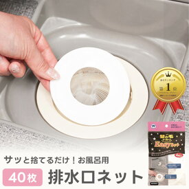 髪の毛トリトリeasyネット 4枚入×10袋 (40枚) 排水口フィルター 使い捨て お風呂 掃除簡単 ( ヘアーキャッチャー 髪の毛トリトリイージーネット 風呂 排水溝 ゴミ受け ネット 髪の毛 キャッチ 防カビ ぬめり 対策 時短 掃除用品 バス用品 まとめ買い ボンスター )