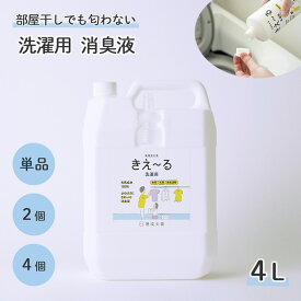 きえーる 環境ダイゼン 洗濯用 消臭液 4L 詰替用 ( 洗濯消臭剤 洗たく 消臭 抗菌 室内干し 日本製 無香 天然成分100％ 生乾き 部屋干し 対策 消臭剤 ランドリー 洗たく におい くさい 臭い 消臭剤 無香料 無添加 バスタオル 汗 赤ちゃん やさしい 天然 オーガニック)
