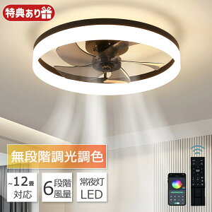 シーリングファンライト 12畳 LED ファン付き照明 シーリングファン サーキュレーター シーリングライト リモコン付き 8畳 10畳 調光調色 風量調節 常夜灯 DCモーター 照明器具 省エネ 部屋 洋