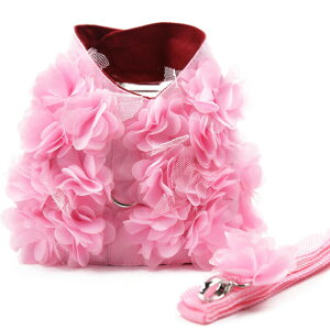 小型犬 ハーネス おしゃれ 犬散歩 ペット ペットグッズ 散歩 おしゃれ 可愛い 犬鎖 犬ハーネス 春服 春用 犬服 春 リード付 セット 花服 犬花服 フラワー 春 ハーネス 花付き