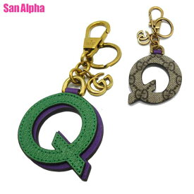 【1000円OFF 2/10 9:59迄】グッチ キーリング GUCCI GG マーモント GG柄 アルファベット Q キーホルダー 772651 AABIK 8698 (グリーン系×パープル系) アウトレット レディース メンズ 送料無料