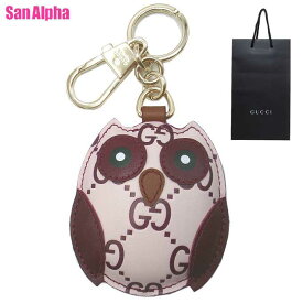 【1000円OFFクーポン】グッチ キーホルダー GUCCI レザー GGプリント フクロウ(オウル) モチーフ シェイプ バッグチャーム キーリング カラビナ 821813 JAAJ1 8161 (ピンク系×ワイン系 マルチ) ブティックライン レディース 送料無料