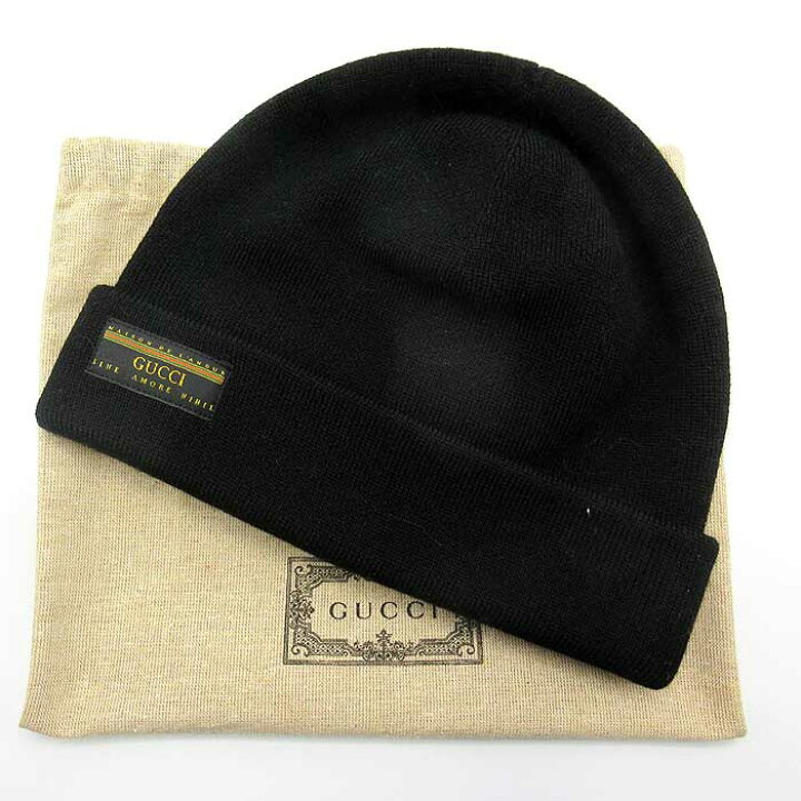 楽天市場】グッチ 帽子 ニット帽 GUCCI ウール ロゴ ニットキャップ 