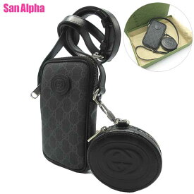 【1000円OFF 12/15 23:59迄】グッチ バッグ ショルダーバッグ GUCCI INTERLOCKING G GG SUPREME MINI BAG インターロッキングG GGスプリーム フォンショルダー ポーチ付き 斜め掛け 700959 92TCF 1000 (ブラック) ブティックライン メンズ レディース 送料無料