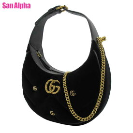【1000円OFF 12/15 23:59迄】グッチ バッグ ショルダーバッグ GUCCI GG MARMONT GGマーモント ベルベット ハーフムーン ミニ ホーボー チェーン 2WAY 斜め掛け 770983 FACK2 1000 (ブラック) ブティックライン レディース 送料無料
