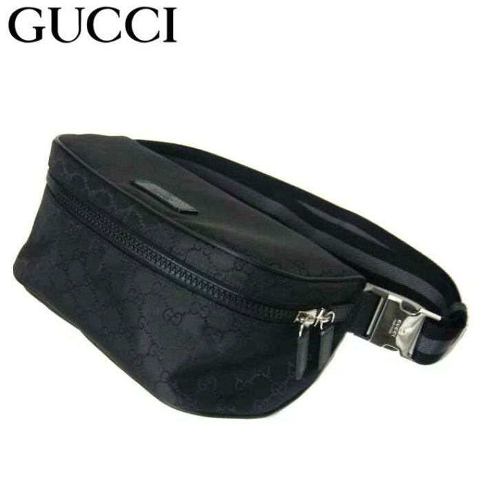 楽天市場 1000円off 9 24 01 59迄 グッチ アウトレット Gucci ショルダーバッグ 4491 ナイロン ウエストポーチ ボディバッグ Gg柄 ブラック メンズ レディース Sanalpha サンアルファ