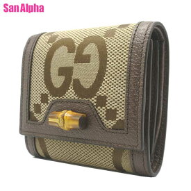 【1000円OFF 11/16 23:59迄】グッチ 財布 二つ折り財布 GUCCI DIANA JUMBO GG ジャンボ GG キャンバス バンブー ダイアナ ミニ ウォレット 658635 UKMBT 2572 (ベージュ系×ブラウン系) ブティックライン レディース 送料無料