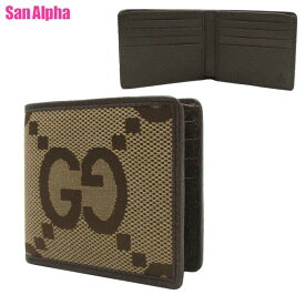 【1000円OFF 11/16 23:59迄】グッチ 財布 二つ折り財布 (小銭入れ無し) GUCCI JUMBO GG ジャンボGG キャンバス 699308 UKMBG 2572 (ベージュ系×ブラウン系) ブティックライン メンズ 送料無料