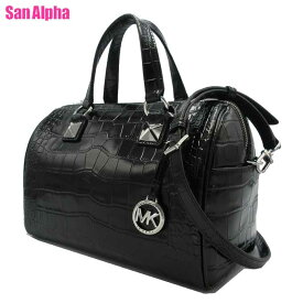 マイケルコース バッグ ハンドバッグ MICHAEL KORS GRAYSON エンボスレザー クロコ調 ミディアム サッチェル 2WAY 斜め掛け 30F4SGYS6E BLACK (ブラック) ブティック レディース 送料無料