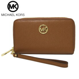 【1000円OFF 6/11 01:59迄】マイケルコース アウトレット Michael Kors モバイルアクセサリー 38H9CFTE3L レザー フルトン フラット スマホ iPhone フォンケース パスケース付き ラウンド長財布兼用可 FULTON / LG FLAT MF PHN CASE / LUGGAGE レディース