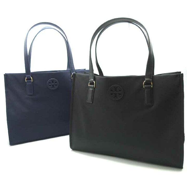 TORY BURCH トリーバーチ エラ Tロゴ トートバッグ ブラック ナイロン 